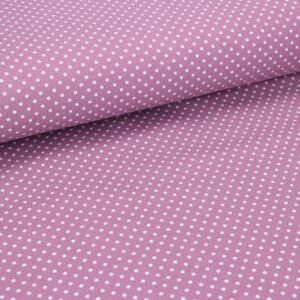 Jersey Punkte aubergine/hellgrau